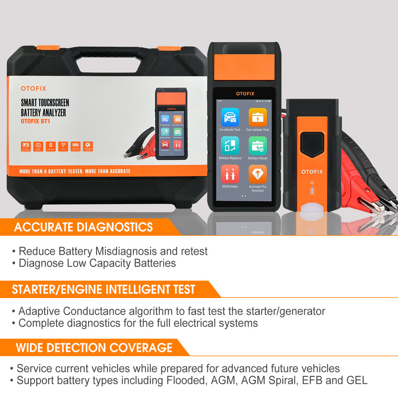 OTOFIX BT1 Car Battery Tester Battery Load Analyzer With BMS Reset and OBDII Full System Diagnostic 